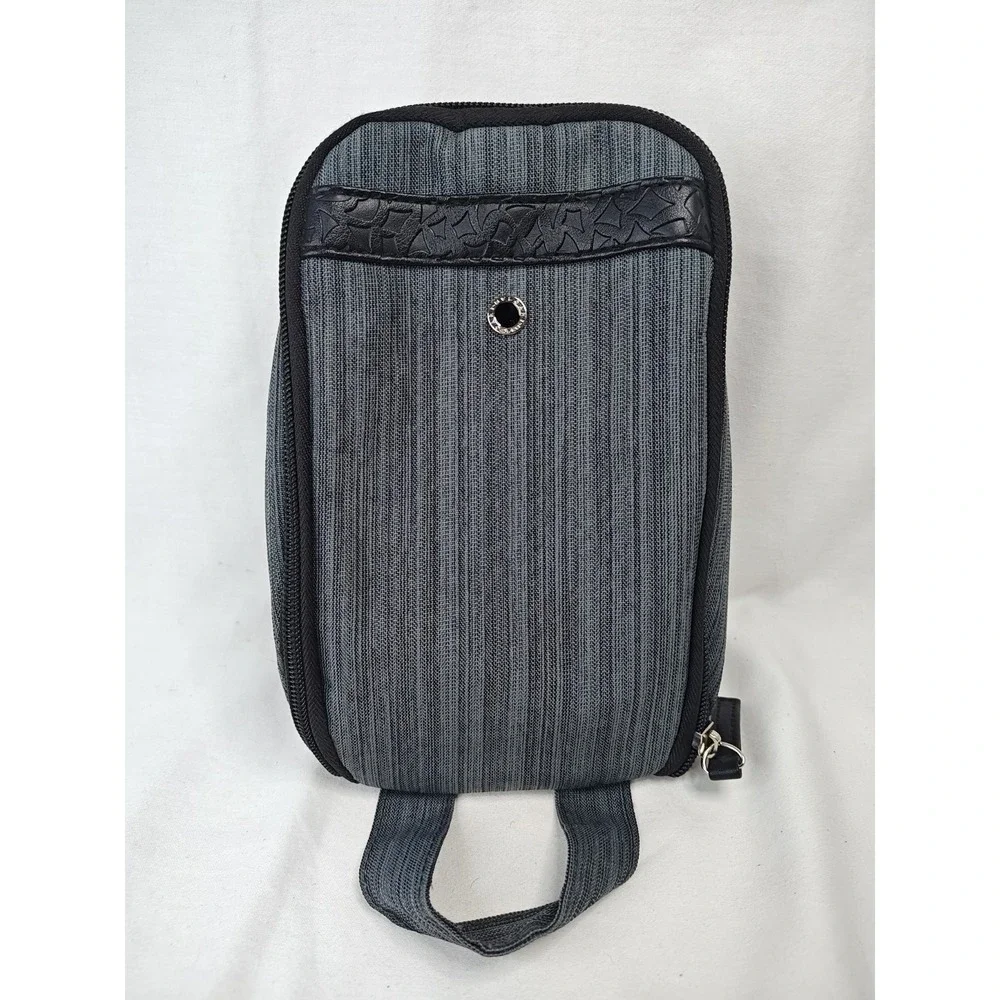 Bvlgari Perfume For Emirates Hanging Travel Cosmetic Toiletry Bag Gray Zipper